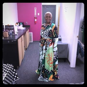 Multi Print Maxi Dress